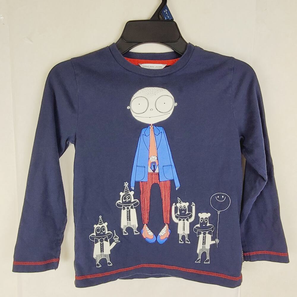 Little Marc Jacobs blue glow in the dark party tshirt Size 6 kids long sleeve